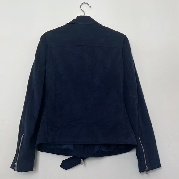 THEORY  moto Jacket . Faux suede. Navy blue . - Picture 6 of 7